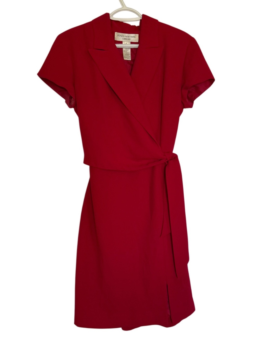 Vintage Jones New York Crimson Wrap Midi Dress with Tie